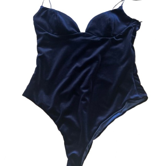 Zara Tops - Zara Navy Blue Bodysuit